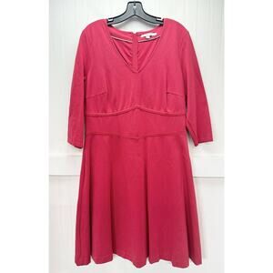 Boden Clerkenwell Ponte Knit Dress (US 14/UK 18) Pink Lined Fit Flare EUC